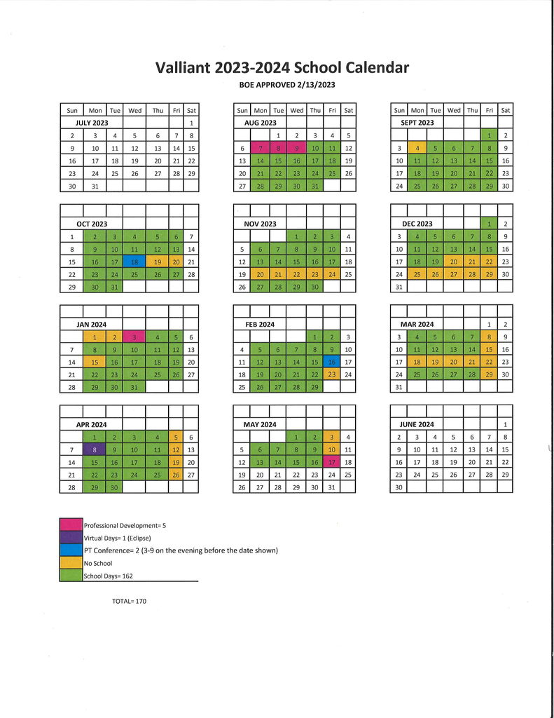 2023-2024 School Day Calendar